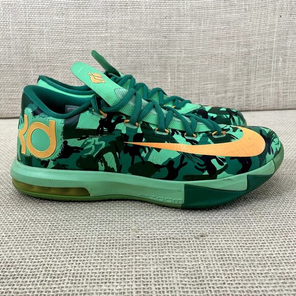 Nike Zoom 6 Sneakers, Kevin Durant, Easter Green Camo, 2014, 599424-303, Men's 8 - Picture 5 of 8